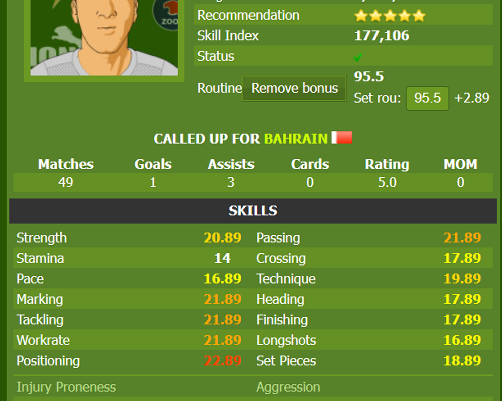 Set Routine and add bonus