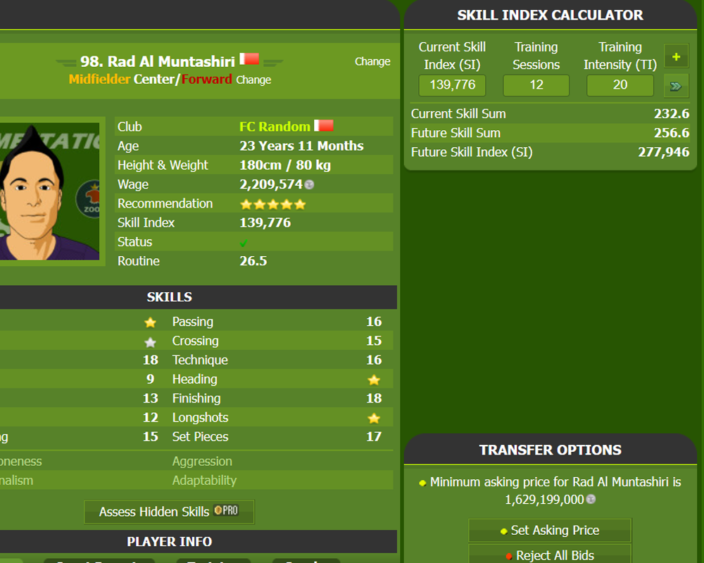 Skill Index Calculator