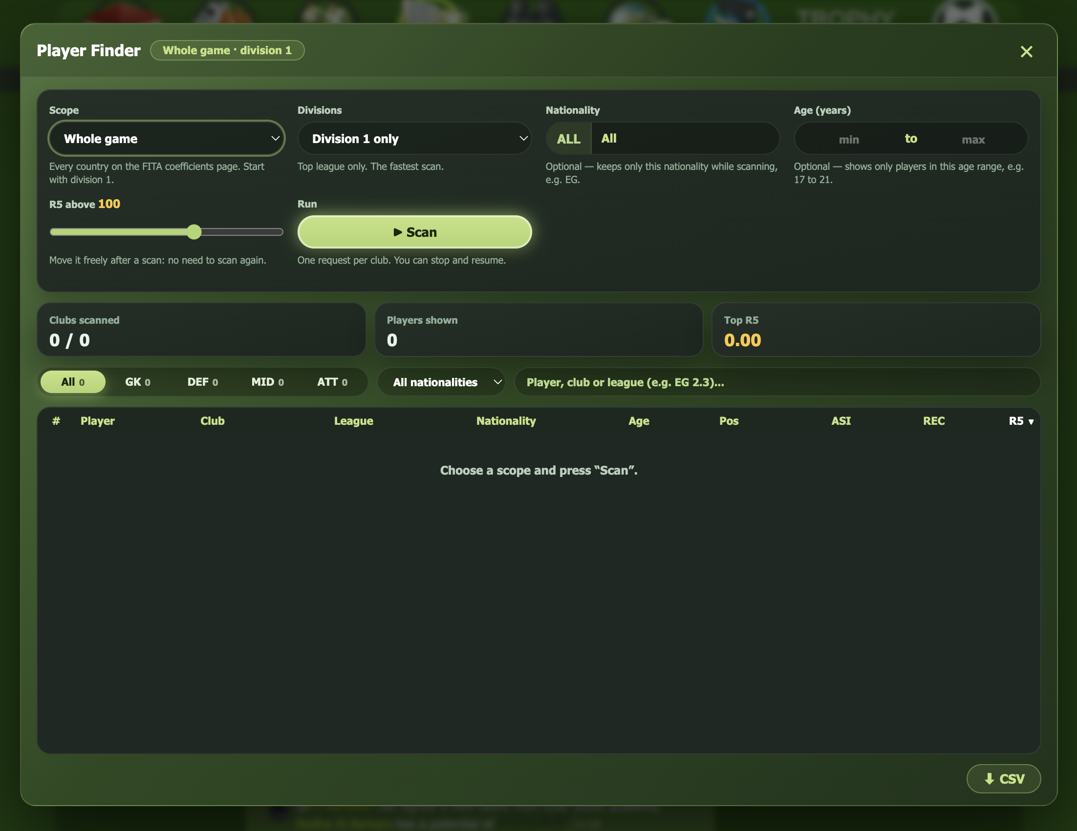 Search all players for NT